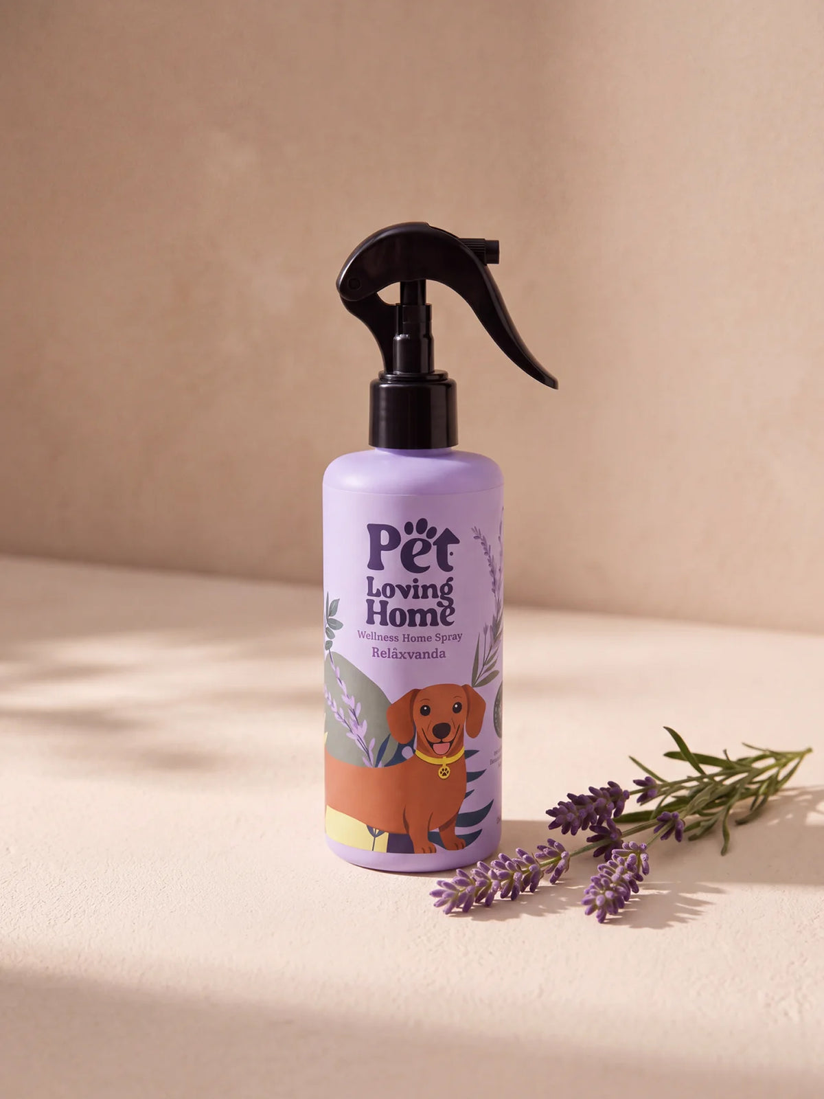 Detalle del bote y difusor del spray wellness Relaxvanda para mascotas